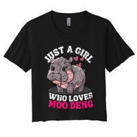 Just A Girl Who Loves Moo Deng Women's Crop Top Tee