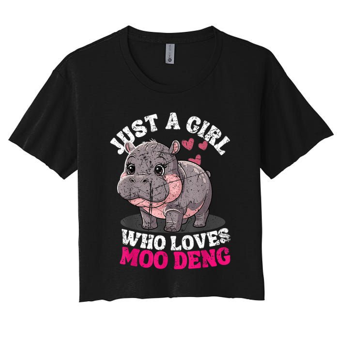 Just A Girl Who Loves Moo Deng Women's Crop Top Tee