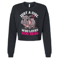 Just A Girl Who Loves Moo Deng Cropped Pullover Crew