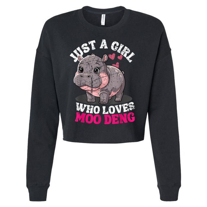Just A Girl Who Loves Moo Deng Cropped Pullover Crew