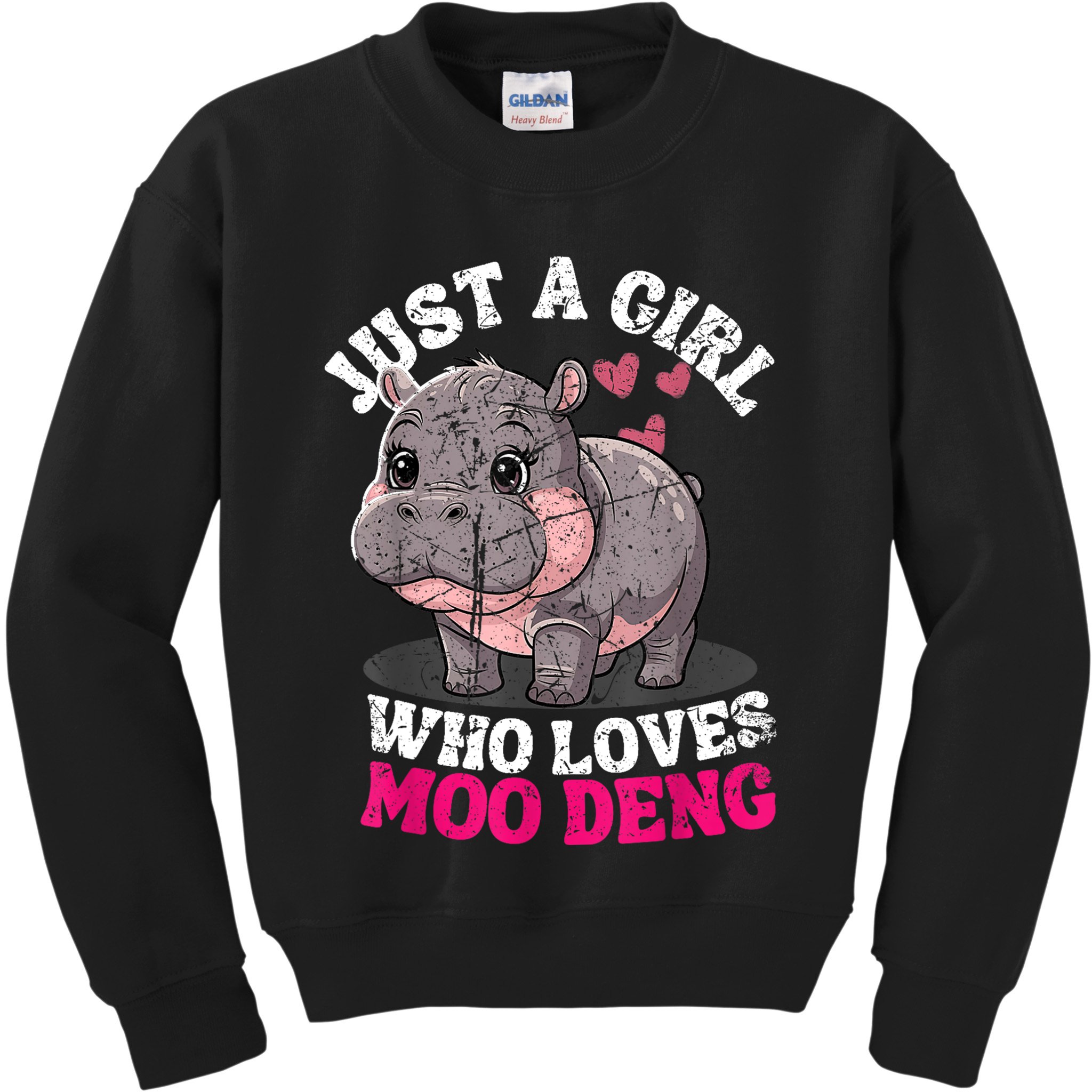 Just A Girl Who Loves Moo Deng Kids Sweatshirt