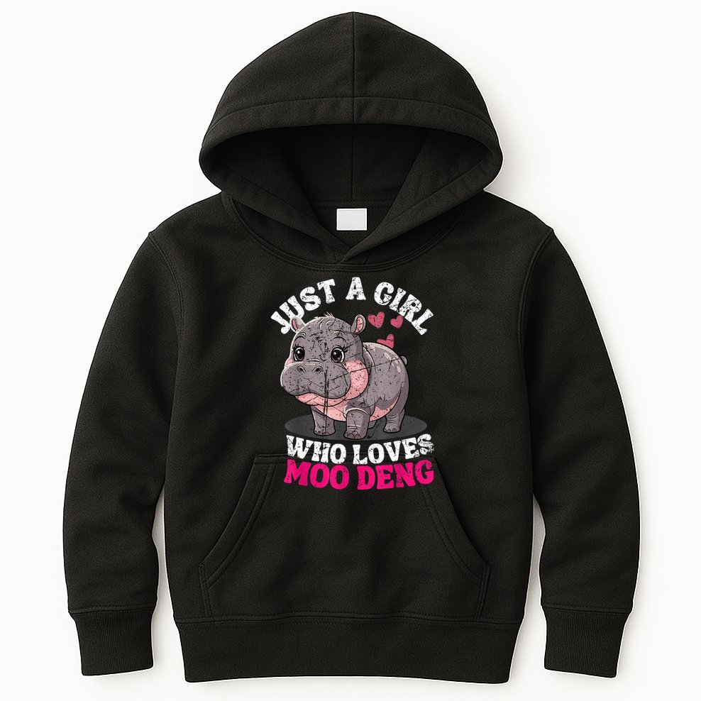 Just A Girl Who Loves Moo Deng Kids Hoodie