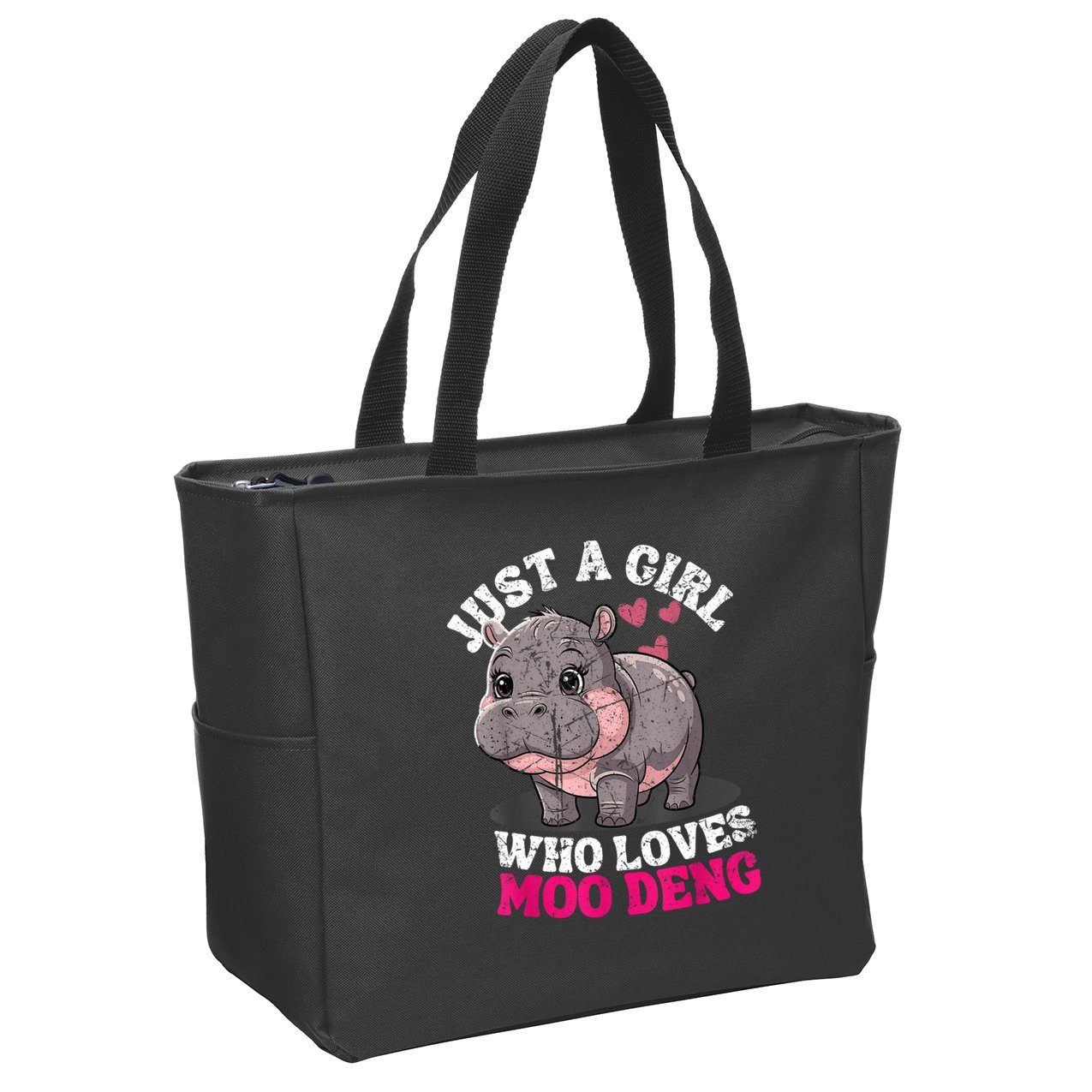 Just A Girl Who Loves Moo Deng Zip Tote Bag