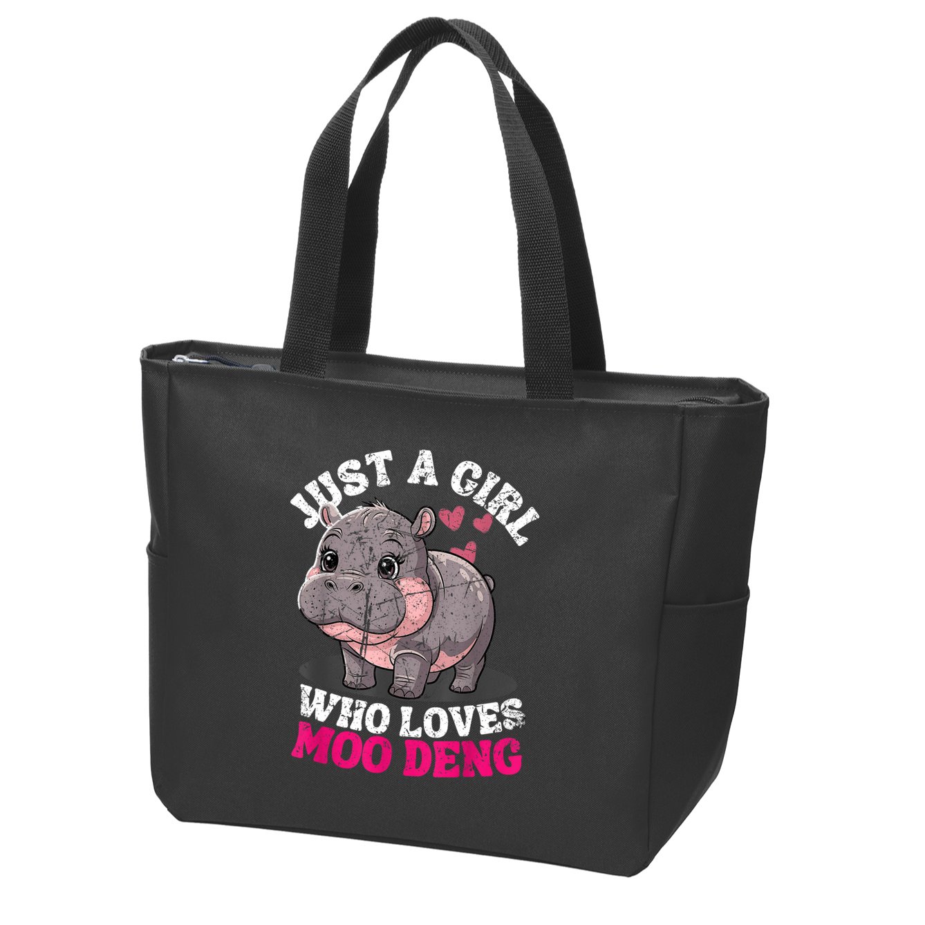 Just A Girl Who Loves Moo Deng Zip Tote Bag