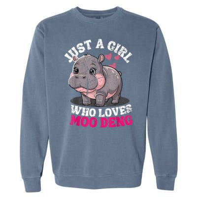 Just A Girl Who Loves Moo Deng Garment-Dyed Sweatshirt