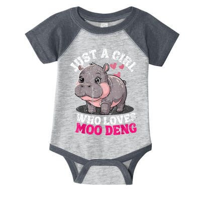 Just A Girl Who Loves Moo Deng Infant Baby Jersey Bodysuit