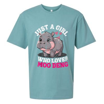 Just A Girl Who Loves Moo Deng Sueded Cloud Jersey T-Shirt