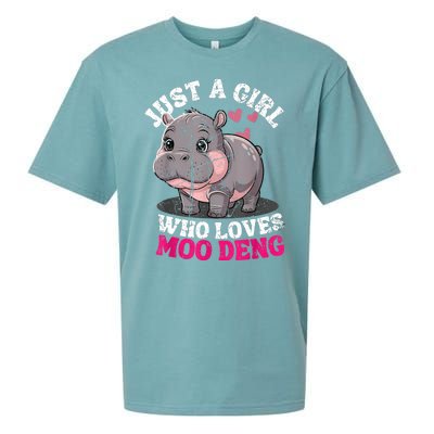 Just A Girl Who Loves Moo Deng Sueded Cloud Jersey T-Shirt