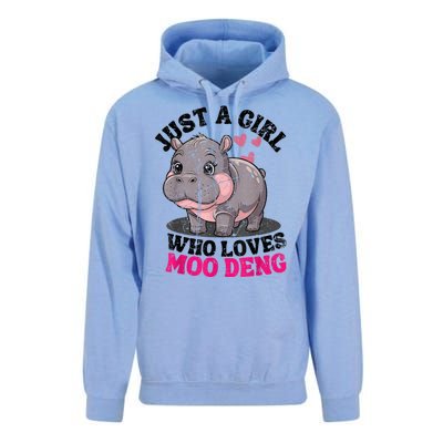 Just A Girl Who Loves Moo Deng Unisex Surf Hoodie