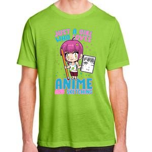 Just A Girl Who Loves Anime And Sketching Adult ChromaSoft Performance T-Shirt