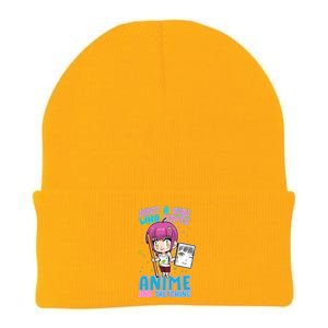 Just A Girl Who Loves Anime And Sketching Knit Cap Winter Beanie