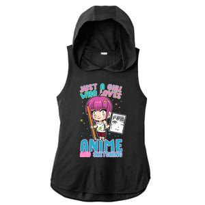 Just A Girl Who Loves Anime And Sketching Ladies PosiCharge Tri-Blend Wicking Draft Hoodie Tank