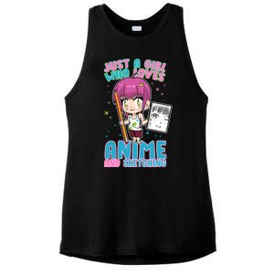 Just A Girl Who Loves Anime And Sketching Ladies PosiCharge Tri-Blend Wicking Tank