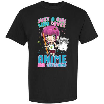 Just A Girl Who Loves Anime And Sketching Garment-Dyed Heavyweight T-Shirt