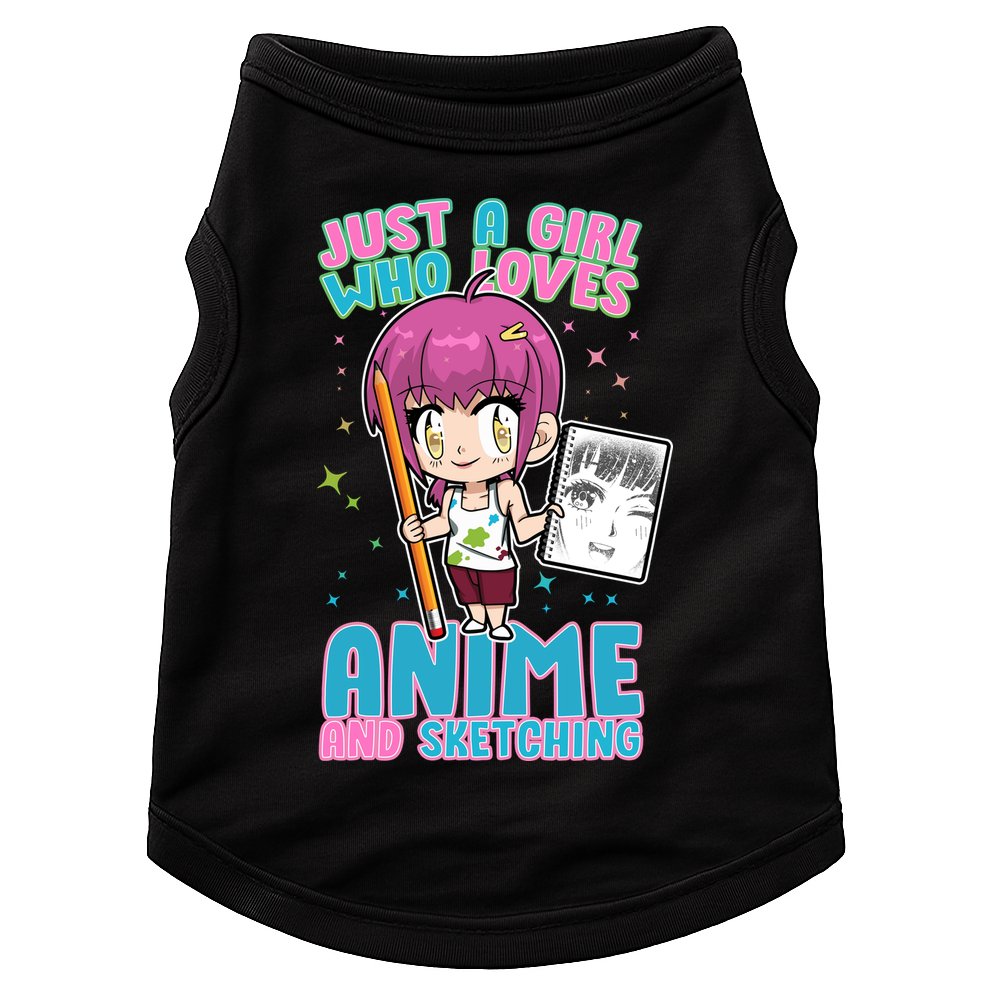 Just A Girl Who Loves Anime And Sketching Doggie Tank