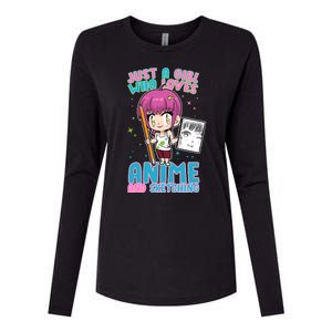 Just A Girl Who Loves Anime And Sketching Womens Cotton Relaxed Long Sleeve T-Shirt