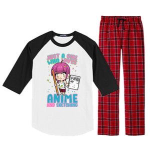 Just A Girl Who Loves Anime And Sketching Raglan Sleeve Pajama Set