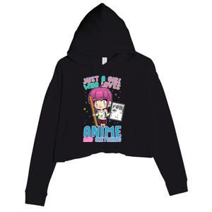 Just A Girl Who Loves Anime And Sketching Crop Fleece Hoodie