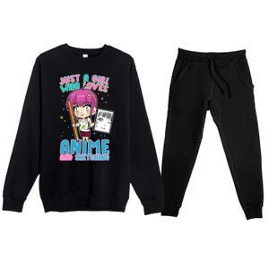 Just A Girl Who Loves Anime And Sketching Premium Crewneck Sweatsuit Set