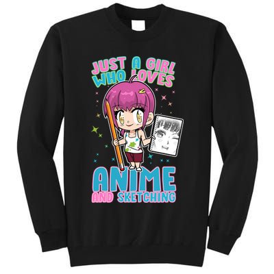 Just A Girl Who Loves Anime And Sketching Tall Sweatshirt