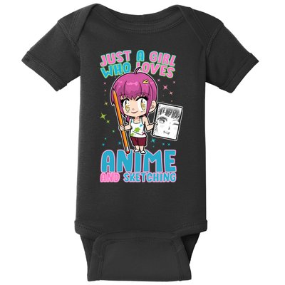 Just A Girl Who Loves Anime And Sketching Baby Bodysuit