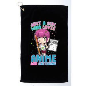 Just A Girl Who Loves Anime And Sketching Platinum Collection Golf Towel