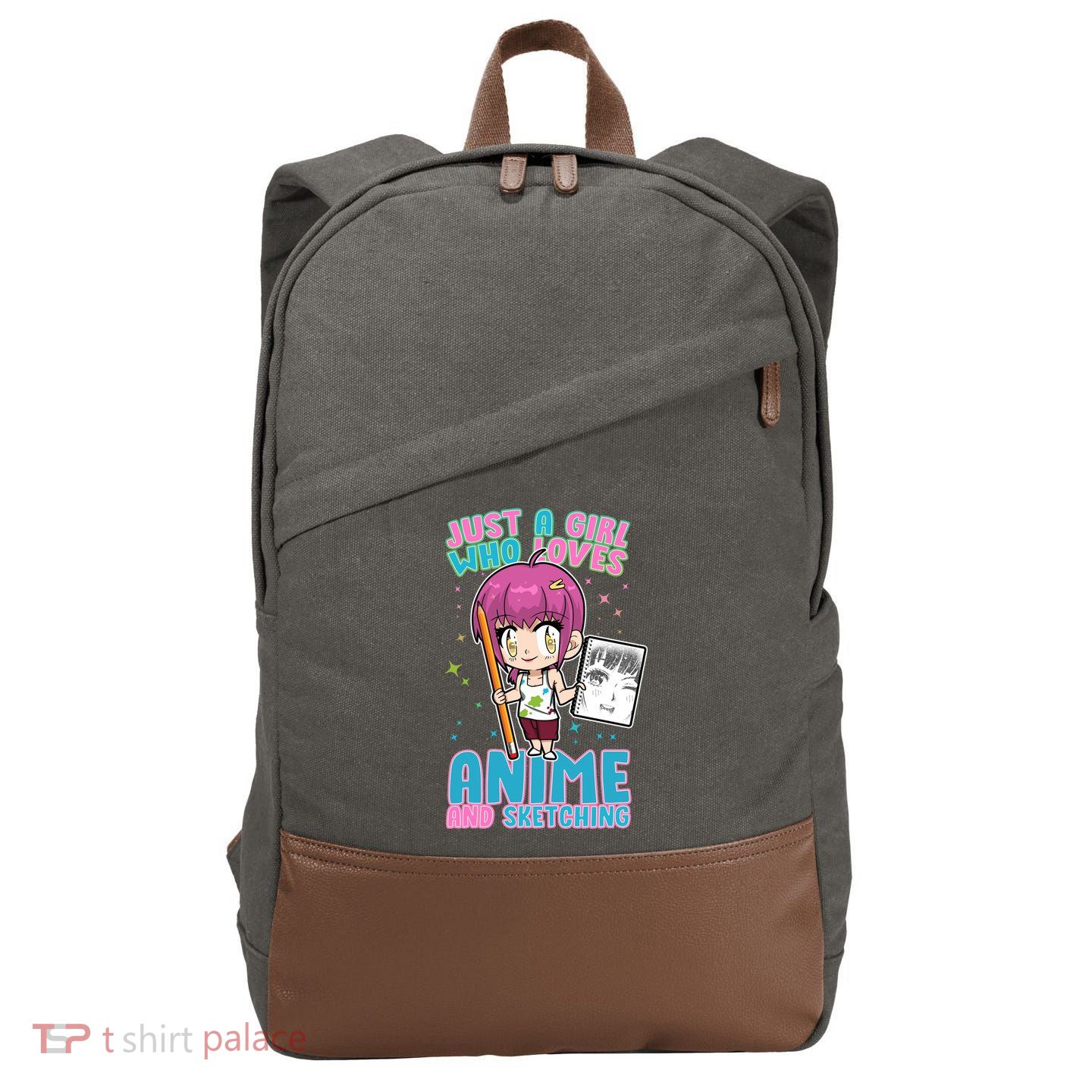 Just A Girl Who Loves Anime And Sketching Cotton Canvas Backpack