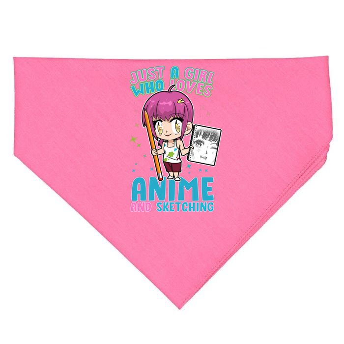 Just A Girl Who Loves Anime And Sketching USA-Made Doggie Bandana