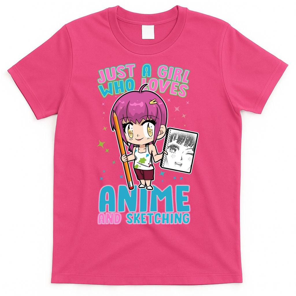 Just A Girl Who Loves Anime And Sketching T-Shirt