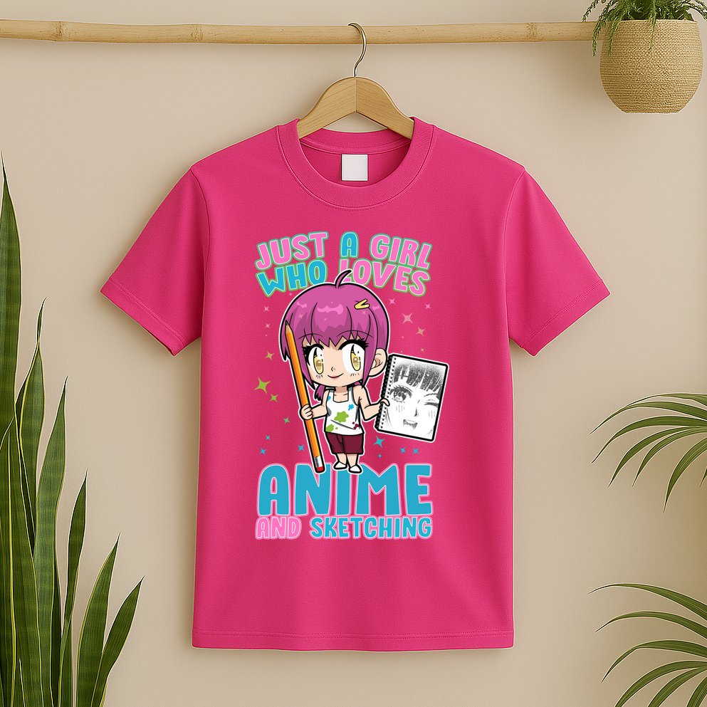 Just A Girl Who Loves Anime And Sketching T-Shirt