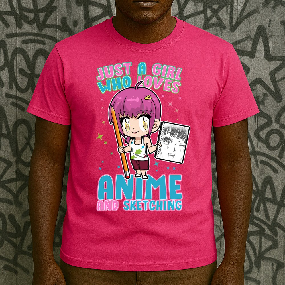 Just A Girl Who Loves Anime And Sketching T-Shirt