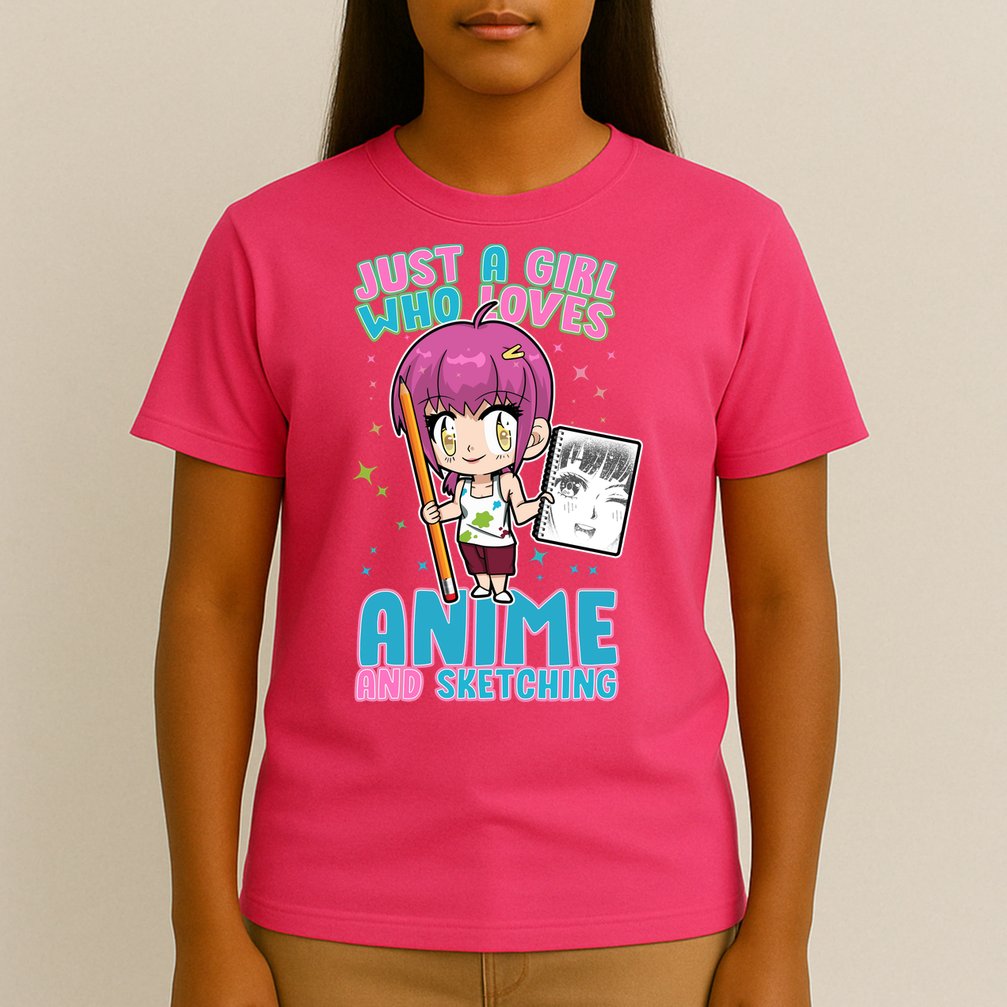 Just A Girl Who Loves Anime And Sketching T-Shirt