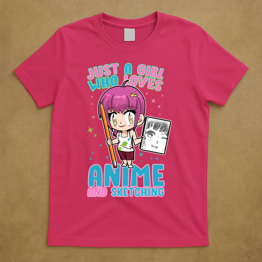 Just A Girl Who Loves Anime And Sketching T-Shirt