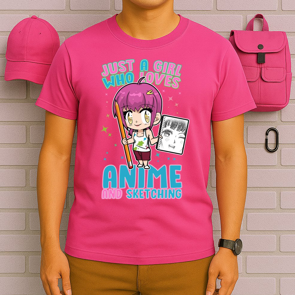 Just A Girl Who Loves Anime And Sketching T-Shirt