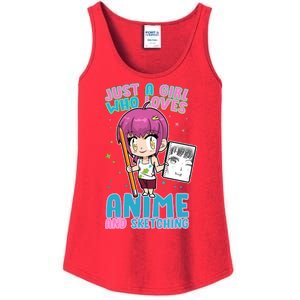 Just A Girl Who Loves Anime And Sketching Ladies Essential Tank