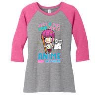 Just A Girl Who Loves Anime And Sketching Women's Tri-Blend 3/4-Sleeve Raglan Shirt