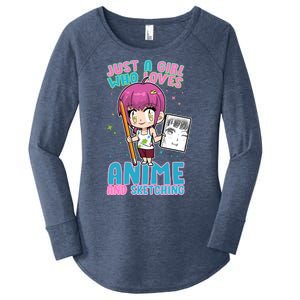 Just A Girl Who Loves Anime And Sketching Women's Perfect Tri Tunic Long Sleeve Shirt