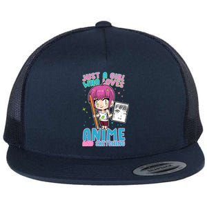 Just A Girl Who Loves Anime And Sketching Flat Bill Trucker Hat