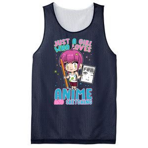 Just A Girl Who Loves Anime And Sketching Mesh Reversible Basketball Jersey Tank