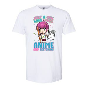 Just A Girl Who Loves Anime And Sketching Softstyle CVC T-Shirt