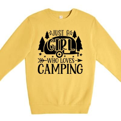 Just A Girl Who Loves Camping Premium Crewneck Sweatshirt