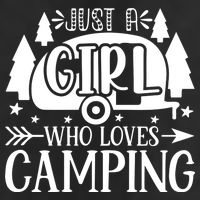 Just A Girl Who Loves Camping 7 Panel Mesh Trucker Snapback Hat