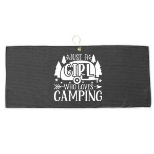 Just A Girl Who Loves Camping Large Microfiber Waffle Golf Towel