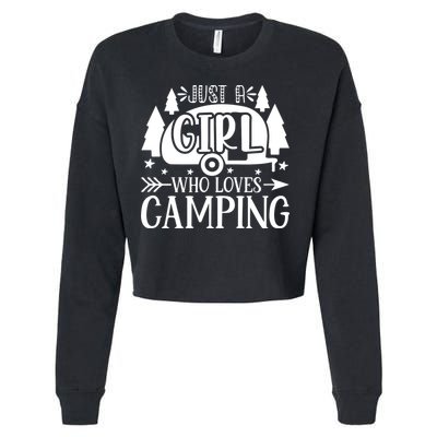 Just A Girl Who Loves Camping Cropped Pullover Crew
