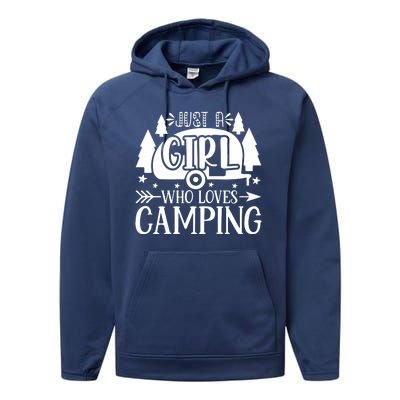 Just A Girl Who Loves Camping Performance Fleece Hoodie