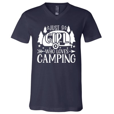 Just A Girl Who Loves Camping V-Neck T-Shirt