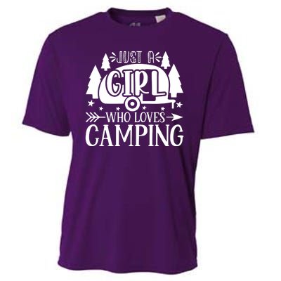 Just A Girl Who Loves Camping Cooling Performance Crew T-Shirt