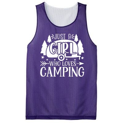 Just A Girl Who Loves Camping Mesh Reversible Basketball Jersey Tank