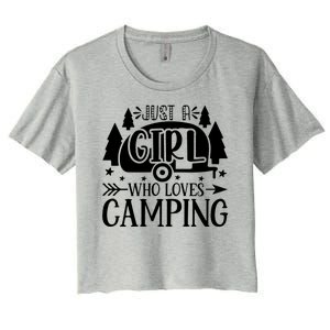 Just A Girl Who Loves Camping Women's Crop Top Tee