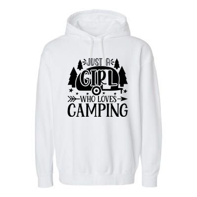 Just A Girl Who Loves Camping Garment-Dyed Fleece Hoodie